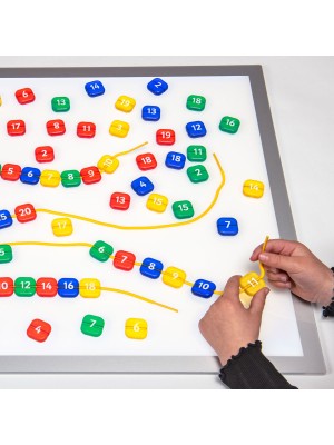 Translucent 1-20 Lacing Number Beads